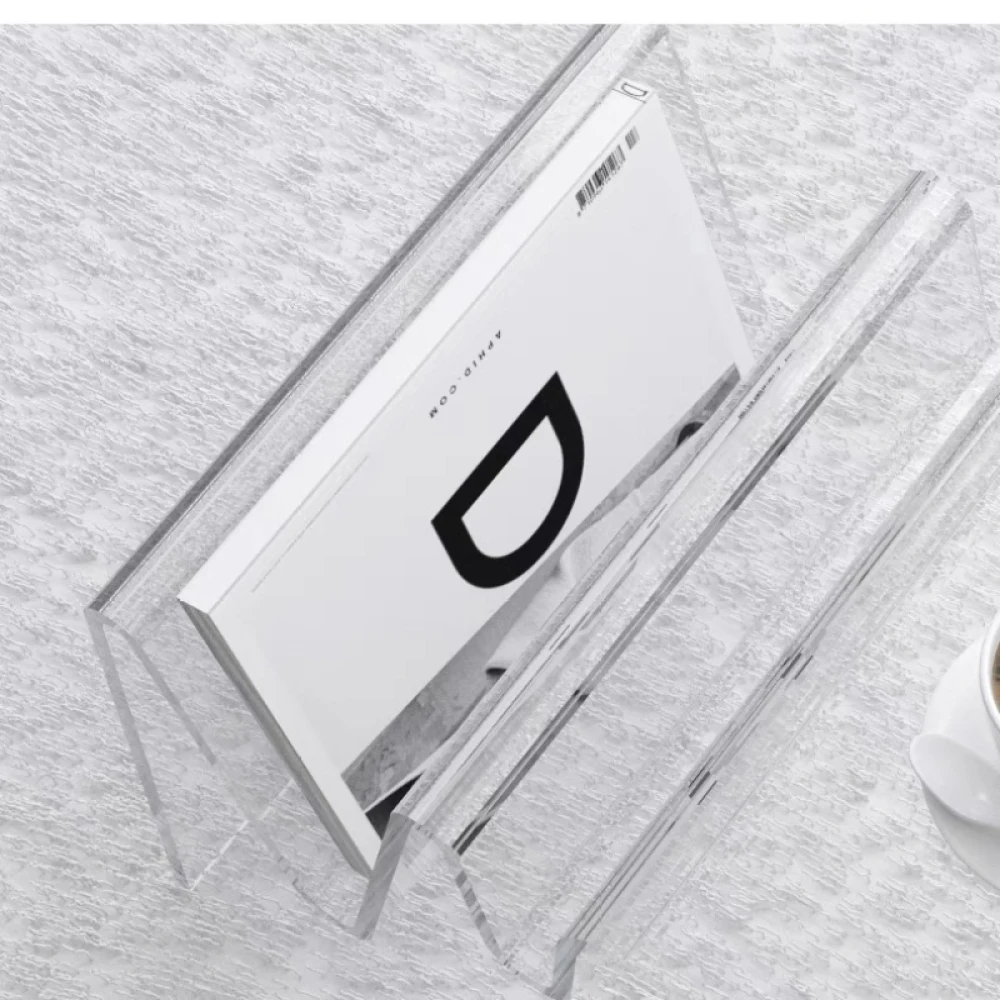 Designer criativo Sofá acrílico criativo, Pequena mesa de café lateral, Magazine Rack Estante, Sala de estar Mesa de chá transparente, INS Sofá