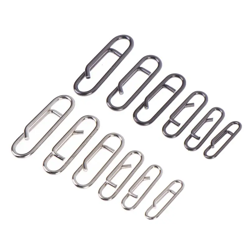 【OD】50pcs Stainless Steel Fishing Lure Snap Fishing Swivel Interlock Nice Pin Lure Connector Fishing Accessories
