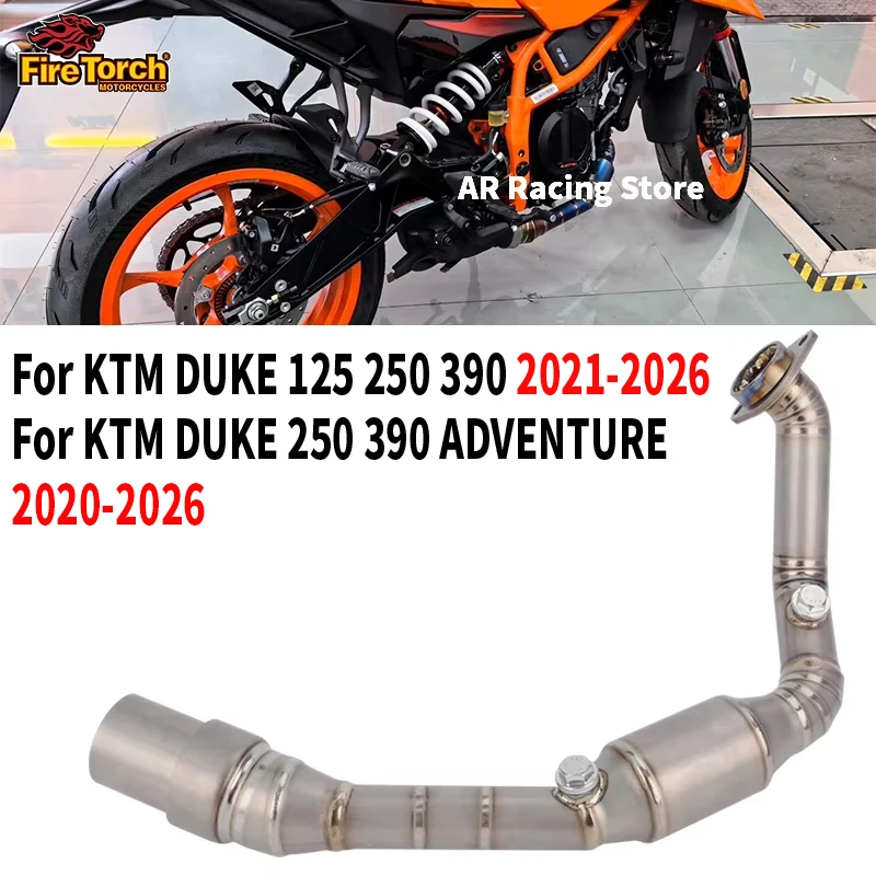 

Для KTM DUKE 125 250 390 Adventure 2020-2026 выхлопная система мотоцикла из титанового сплава, передняя соединительная труба, оригинальный глушитель