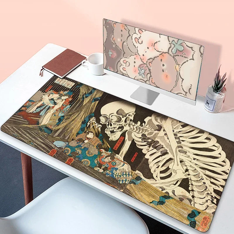 

Mousepad Psychedelic Japan Skull Gamer Keyboard Pad Anime Pc Accessories Desk Protector Mouse Mat Xxl Large Gaming Extended Mice