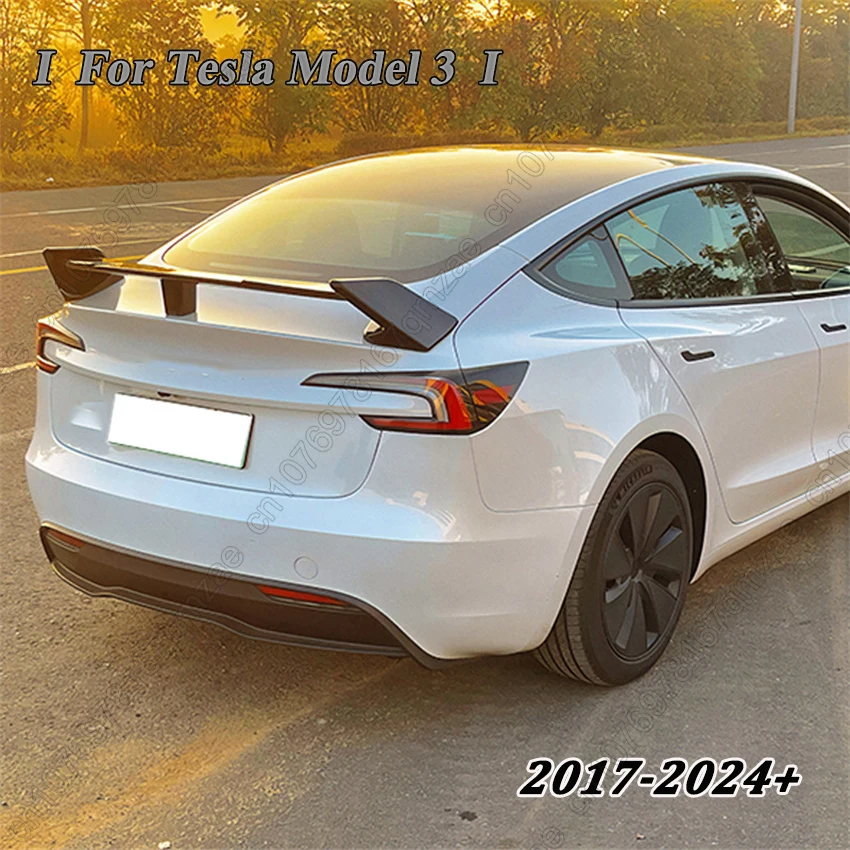 For Tesla Model 3 2017-2024 100%New High Quality ABS Carbon Look Rear Spoiler Trunk Lid CMST Style Accessories