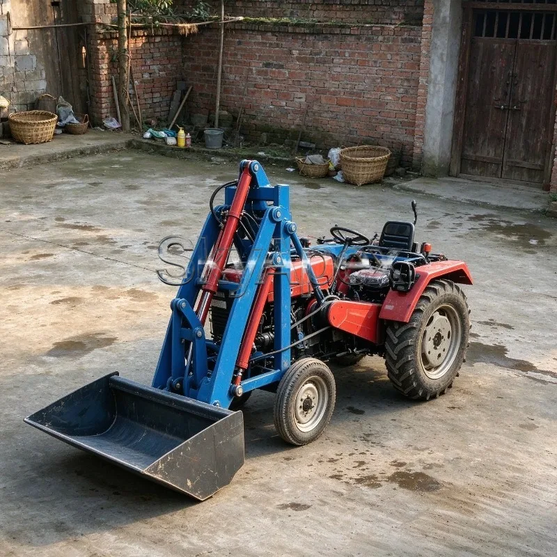 Compact Hydraulic Farm Tractor Front Loader Reinforced Agricultural Loading Device For Orchard Garden Narrow Space Farming Jobs