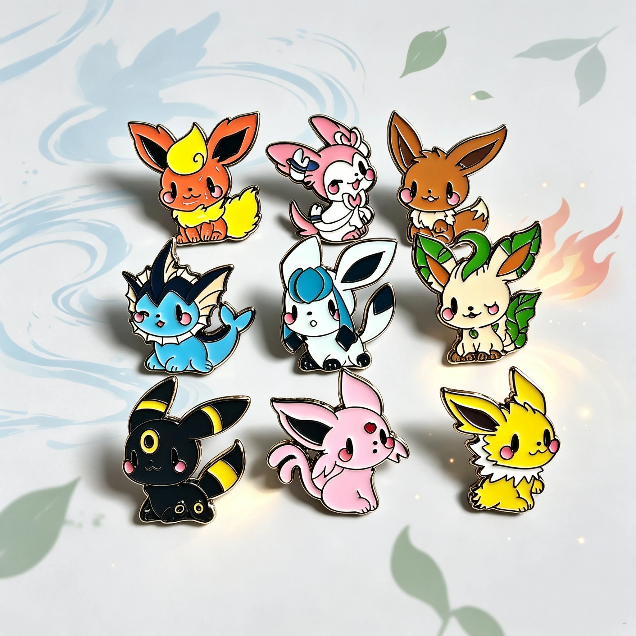 9Pcs Cute Cartoon Elf Enamel Pins Set, Metal Brooches, Animal Badges for Backpack Clothes Decoration Fans Gift