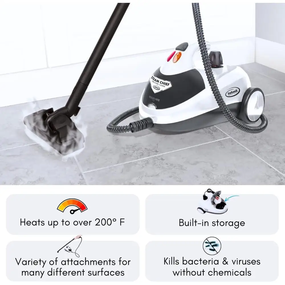 1800W 고압 스팀 청소기 다중 표면 청소 카펫 타일 장식품 주방 욕실 Windows 액세서리