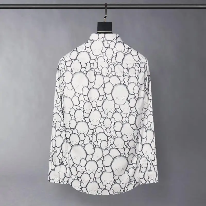Light luxury trendy brand Spring and Autumn cartoon style no ironing high-end business casual slim fit long sleeved shirt