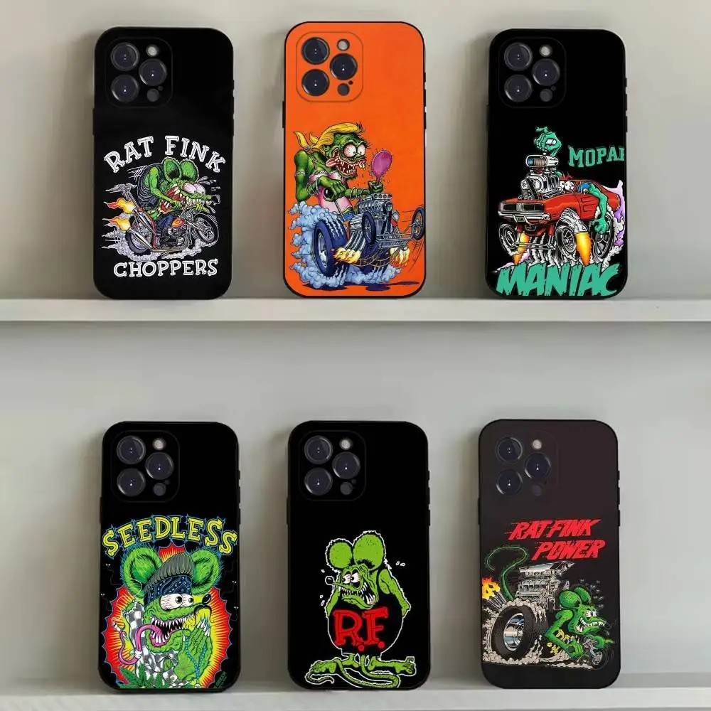

T-Tales Of The Rat Fink Phone Case For iPhone 16,15,14,13,12,11,Pro,Max,Plus,X,XS,SE4,E,Mini,Soft Black Case