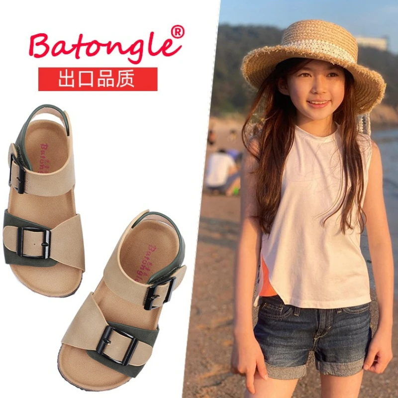 

Child Summer Beach Sandals 2026New Korean Edition Child Soft Soled Shoe Fashion Girl Anti Slip Travel Walking ShoeCasual Sandals