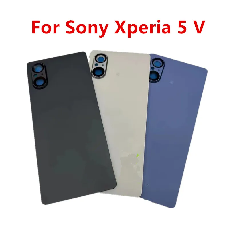 

5V Housing For Sony Xperia 5 V 6.1" XQ-DE54 Glass Battery Back Cover Repair Replace Door Phone Rear Case + Logo