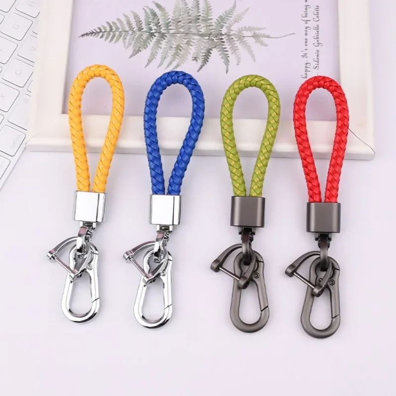 

Leather Weave Keychain Creative Idea Keyring Metal Lovers Key Chain Gift Ring Cartoon Unisex NEW Color Alloy Motorcycle Upscale