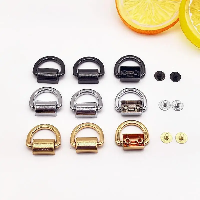 10Pcs D-Ring Buckle Scratch Resistant Metal Side Clips for Handbag Strap Connector DIY Leather Bag Repair Tools