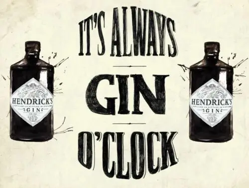 It's Always Gin o Clock Retro metal Sign vintage / Pub / Bar/ Kitchen sign