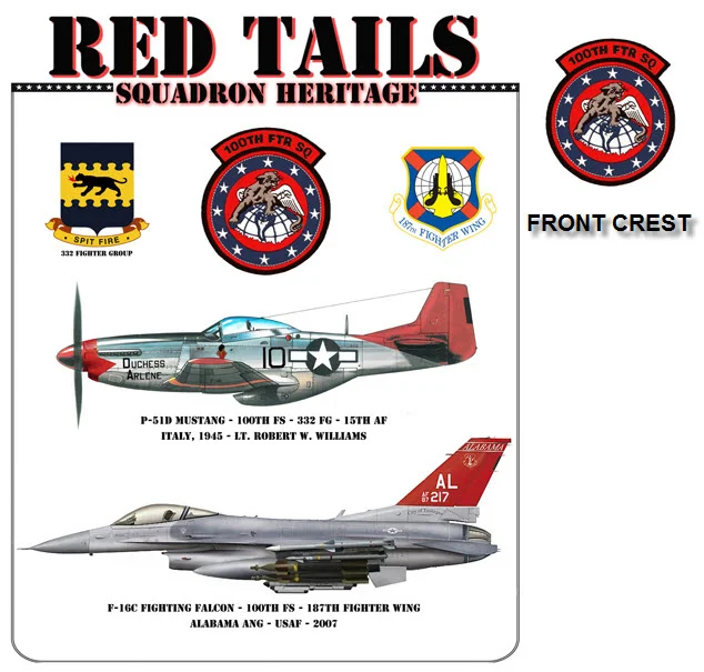 Red Tails 100th Fighter Squadron P-51 and F-16 Fighter T-Shirt Short Sleeve Casual 100% Cotton O-Neck Summer Mens T-shirt