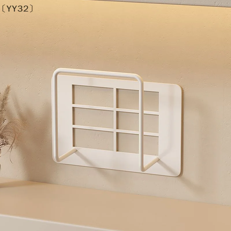 [-YY32」 جهاز توجيه مثبت على الحائط متعدد الاستخدامات وحامل صندوق فك التشفير - رف تخزين متعدد الأغراض بدون مثقاب مع خطافات عملية