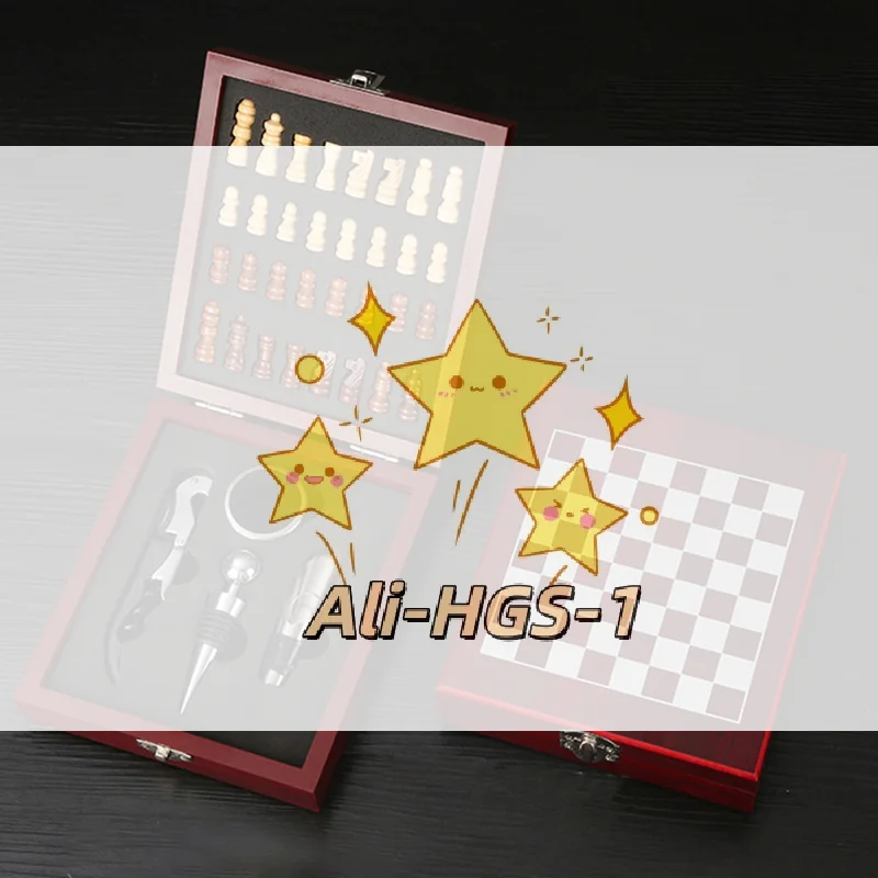 

Wine & Game Set: 4-Piece Opener Kit with Chessboard - All-in-One Entertainment for Wine Lovers & Hosts, Gift-Ready