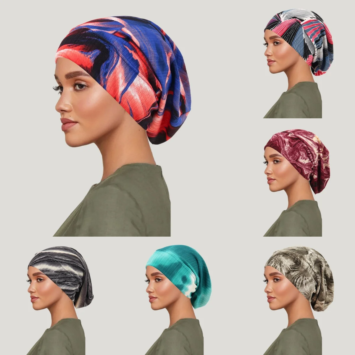 

Head Scarf for Muslim Women Bohemia Print Turban Bonnet Hijab Caps Inner Hijabs Femme Musulman Arab Wrap Turbantes