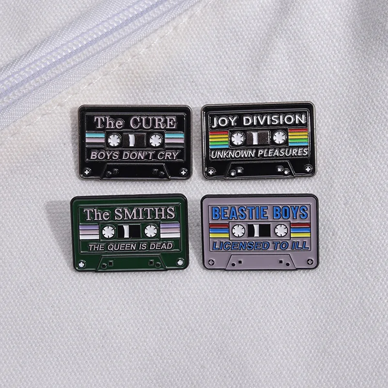 4pcs/set Enamel Pins for Backpack Typewriter Audio Tape Mood Potion Brooches Badges Fashion Pin Jewelry Gifts Friends Wholesale