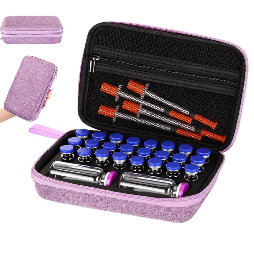 EVA Peptide Storage Case Wear-resistant Large Capacity Insulin Organizer Rectangle Dust-proof Insulin Vials Storage Case