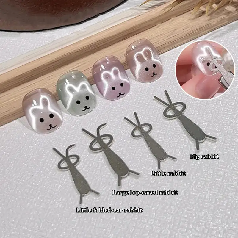 Katzenaugen-Nagelmagnet, kombinierter flexibler Eisendraht zum Erstellen von Kaninchenformen auf den Nägeln, UV-Gel-Nagelkunst-Maniküre-Werkzeuge