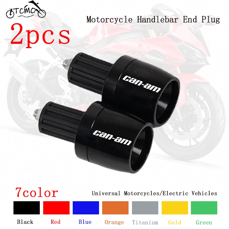 

For BRP Can-Am with logo Car Accessories Motorcycle Grip Handle Bar Ends Handle Bar Grips Cap Anti Vibration Plug