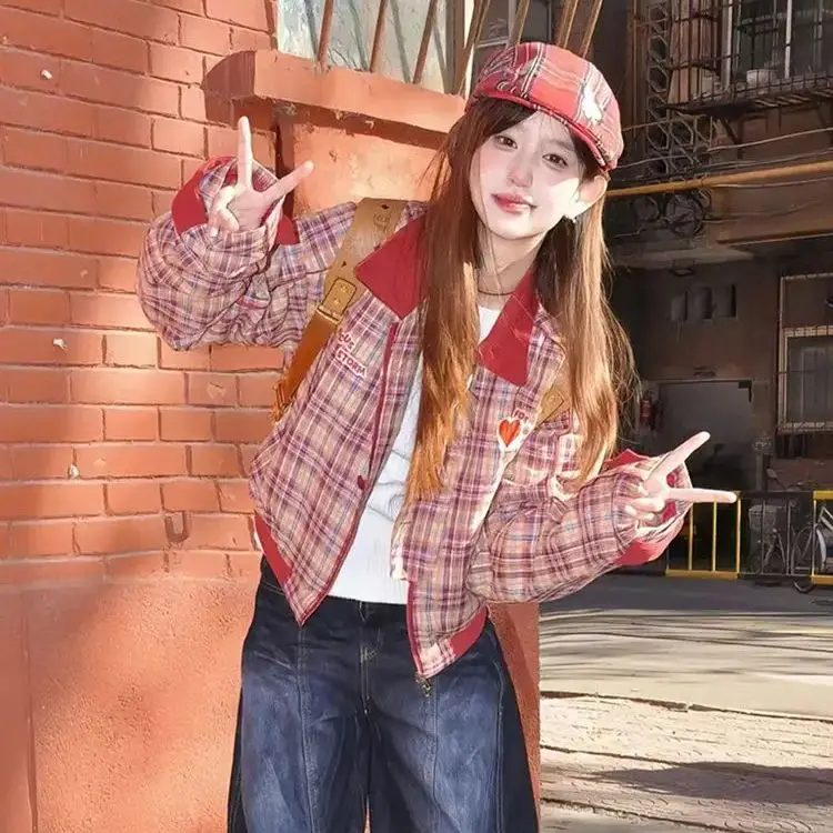 

Korea Retro Style Long-Sleeved Jacket Women Spring Autumn New Niche Versatile Casual Design American Top