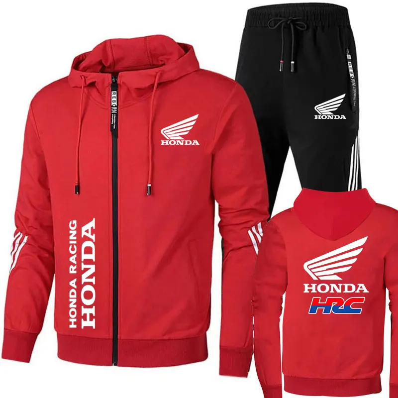 Honda Racing men's sets zipper sweatshirt casual outdoor sportswear hoodie motorcycle jacket spring and autumn cycling clothing