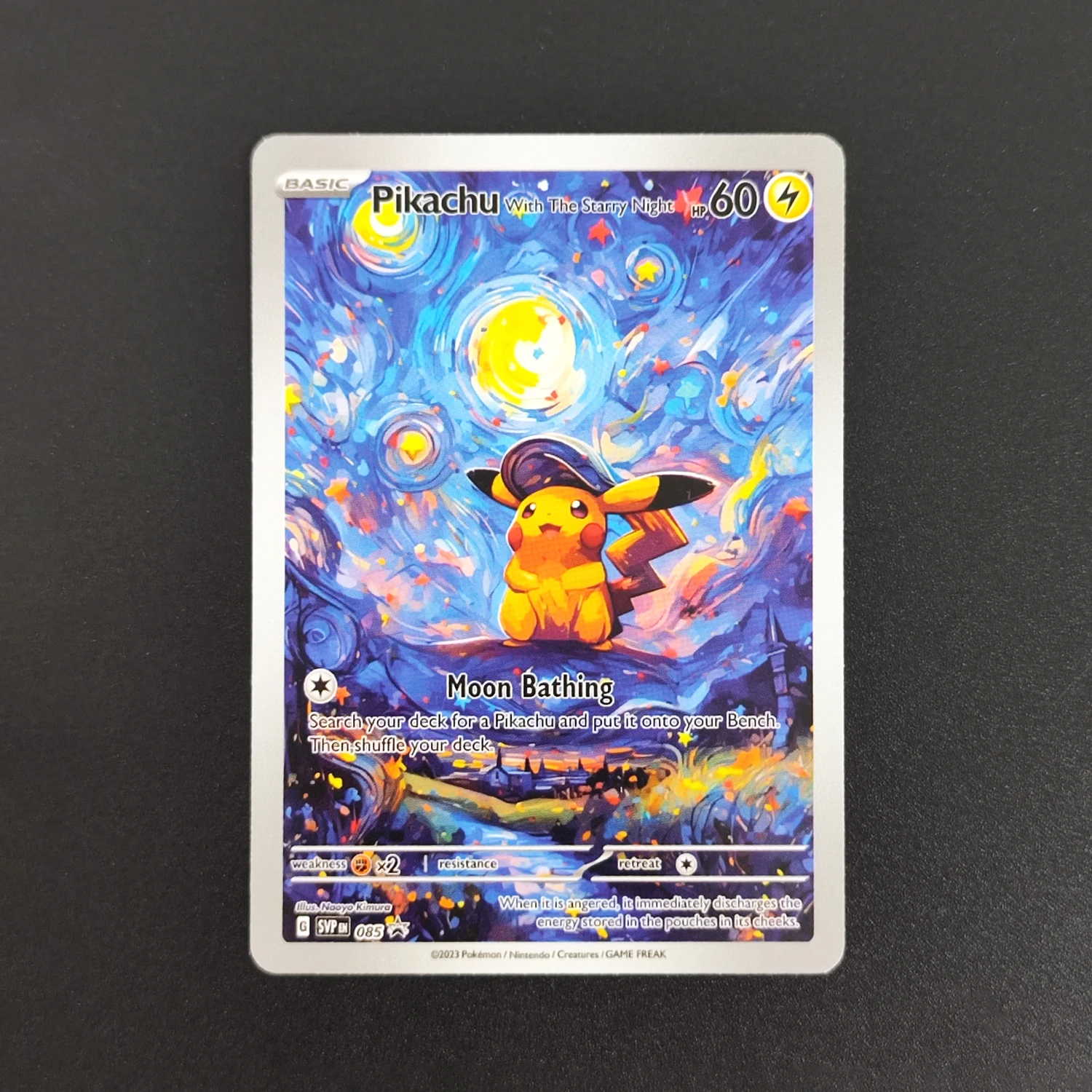 TCG-Karten Englisch Pikachu mit grauem Filzhut Van Gogh Serie SVP 085 Promo Hobby DIY Sammelkarte