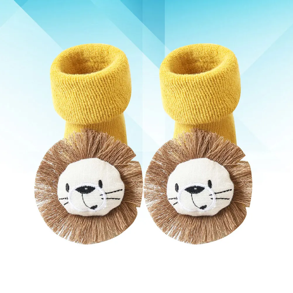 1Pair Anti-Slip Baby Floor Socks Newborn Cotton Cartoon Design Thickened Soft Non-Slip Soles for Walking Winter Hand Wash