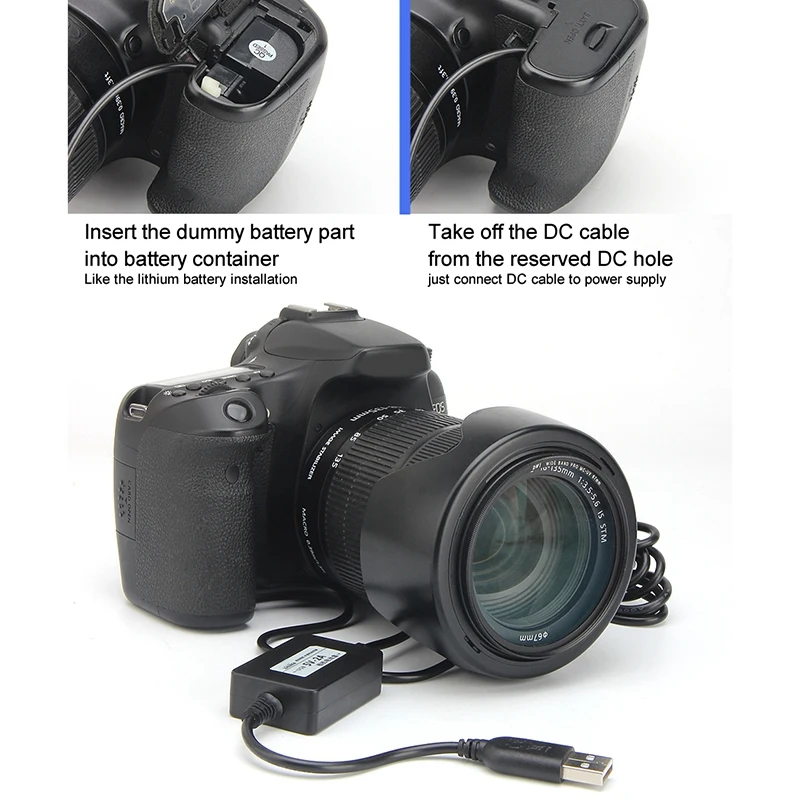 5V Voeding Usb LP-E6 Batterij ACK-E6 DR-E6 Adapter Voor Canon Eos 5d Mark Ii Iii 5d2 5d3 6d 60d 70d