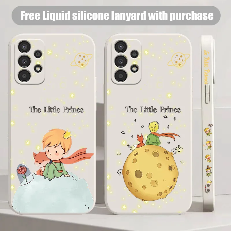 Le Petit Prince For Samsung A02S 03S 13 14 23 24 33 34 53 54 73 Liquid Left Rope Silicone Phone Case Shell Soft Cover