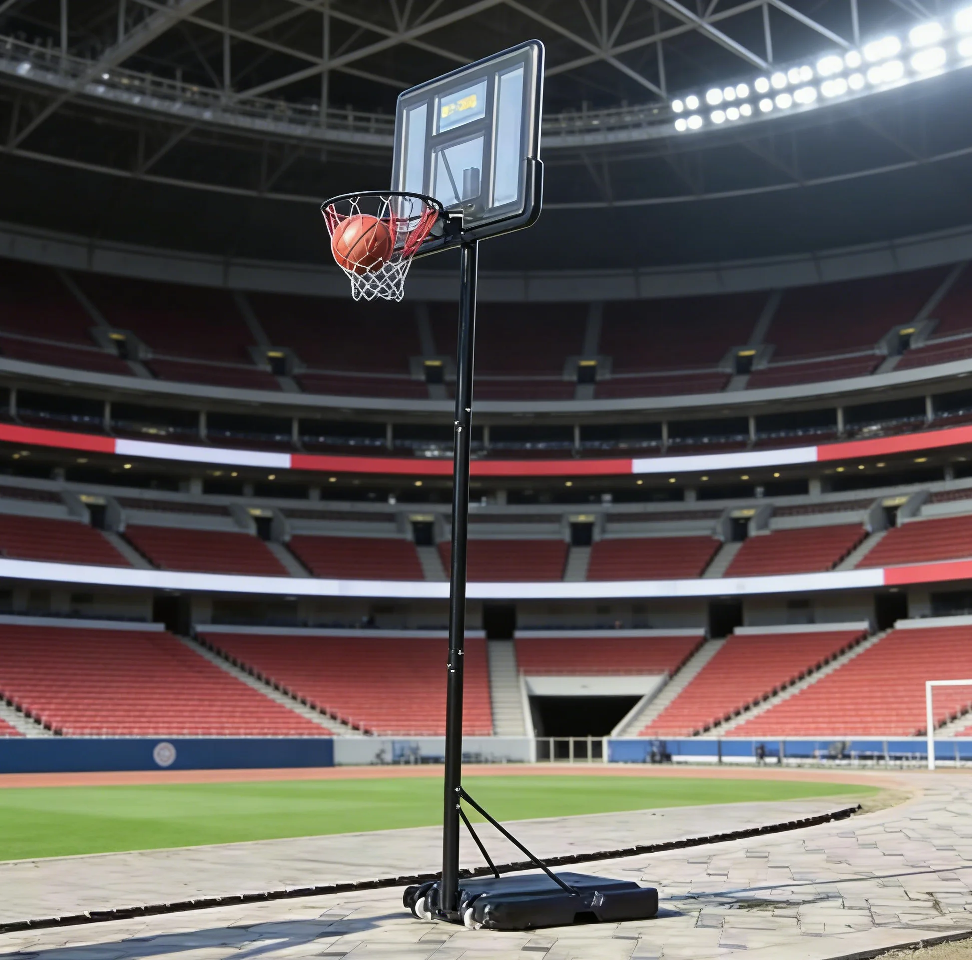 

Portable Heavy Duty Movable Height Adjustable Black Basketball Hoop with Easy Assembly for Indoor/Outdoor Usepromote sales