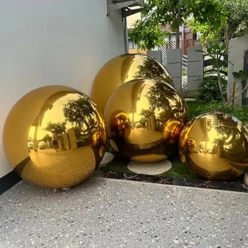 Gold Inflatable Mirror Ball Double Layer Inflatable Mirror บอลลูน Airtight ยักษ์ PVC ปิดผนึกทรงกลมสําหรับกิจกรรมตกแต่งเวที