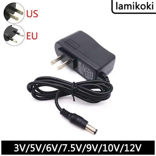 Estándar americano Estándar americano DC 3V 5V 6V 7,5V 9V 10V 12V 0.5A 1A 1.5A 2A Cable de carga del adaptador de corriente
