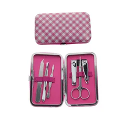 6 in 1 Professional Luxury French Women Girl Travel Nail Care Manicure Pedicure Nail Clipper Gift Set Kit Tool Product