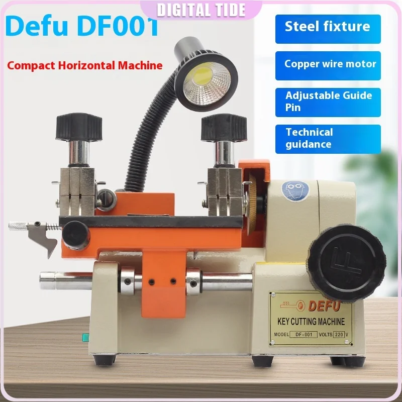Commercial Key Cutter DF001 220V Port le Horizontal Key Duplicate Machine Double Sided Fixture DF-001 Key Cutting Machine