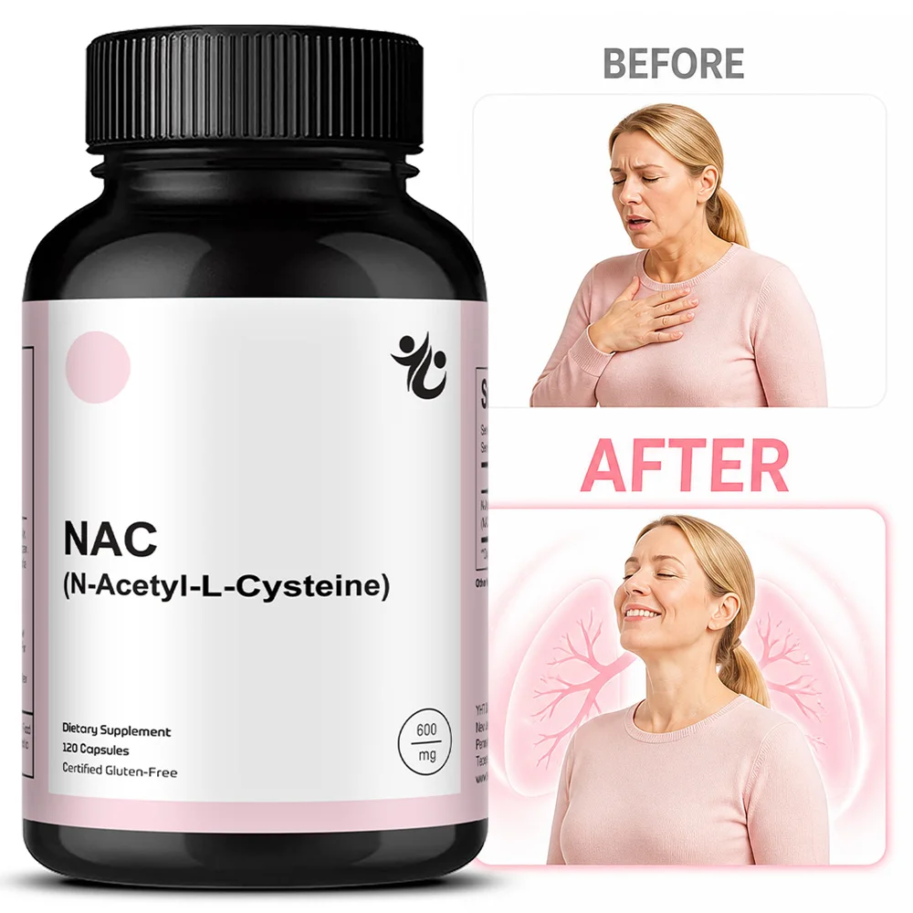 NAC 600mg Supplement, for Thins Mucus, Reduces Cough & Bronchial Function, Immune, Liver Repair & Detox