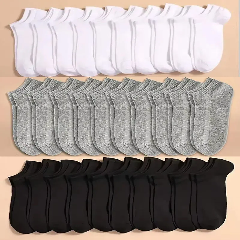 

6/18/30 пар хлопковых мужских носков, летние тонкие дышащие носки, высококачественные носки-лодочки, черные короткие для студентов