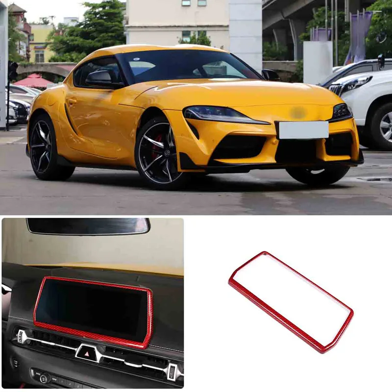 

For Toyota Supra GR 2019-2025 Car Center Control Navigation Decorative Frame True Carbon Fiber Car Modification Accessories