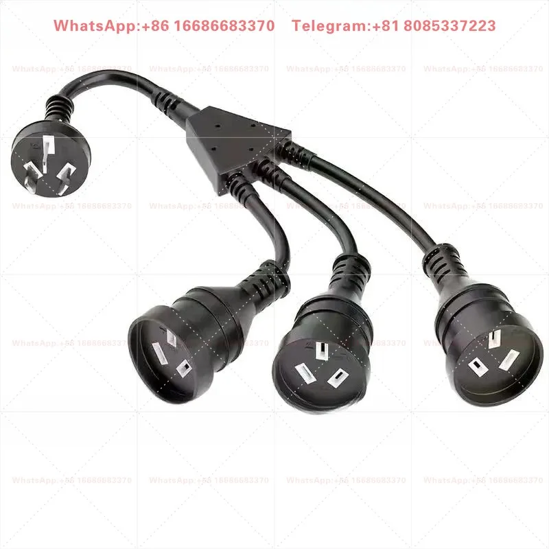 three-core SAA conversion plug extension cable 1 drag three multi-function socket heavy-duty power cord 35Cm