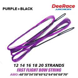 DeeRace Fast Flight Bow String BCY Material 12/14/16/18 Strands Purple+Black Mixed for AMO 48