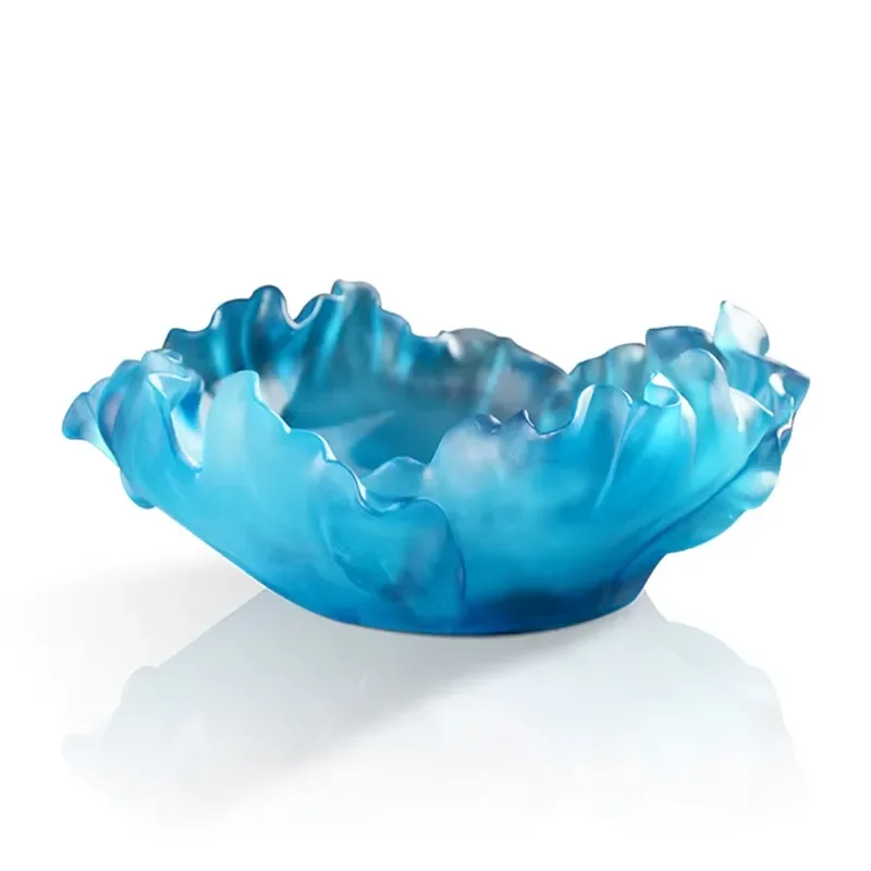 Modern Crystal Glass Candy Bowl with Lid Elegant Fruit Serving Dish for Living Room Home Decor Hospitality Snack Plate