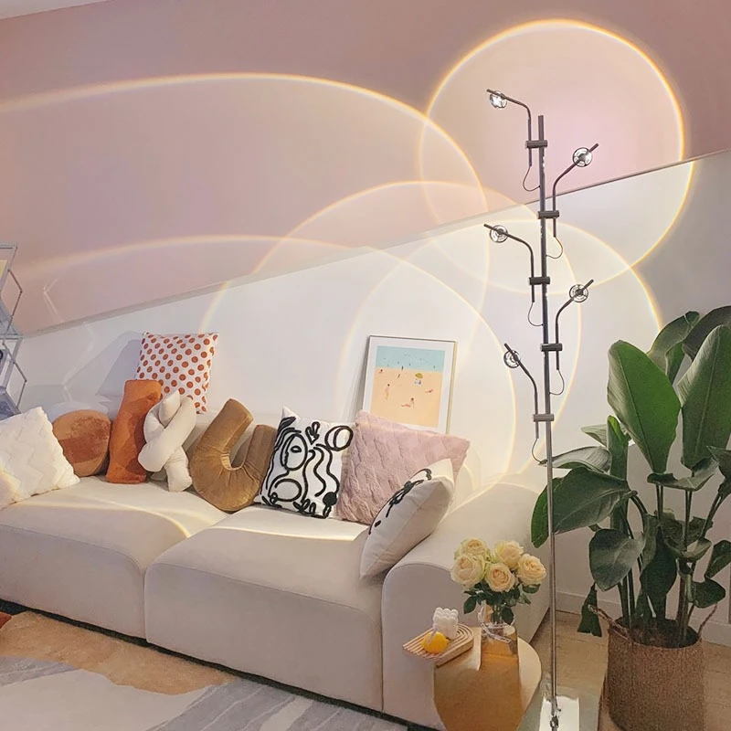 Lámpara de proyección de diseño italiano, muebles para el hogar de estilo nórdico ins, decoración de pared de fondo de sala de estar, luz de diseño y