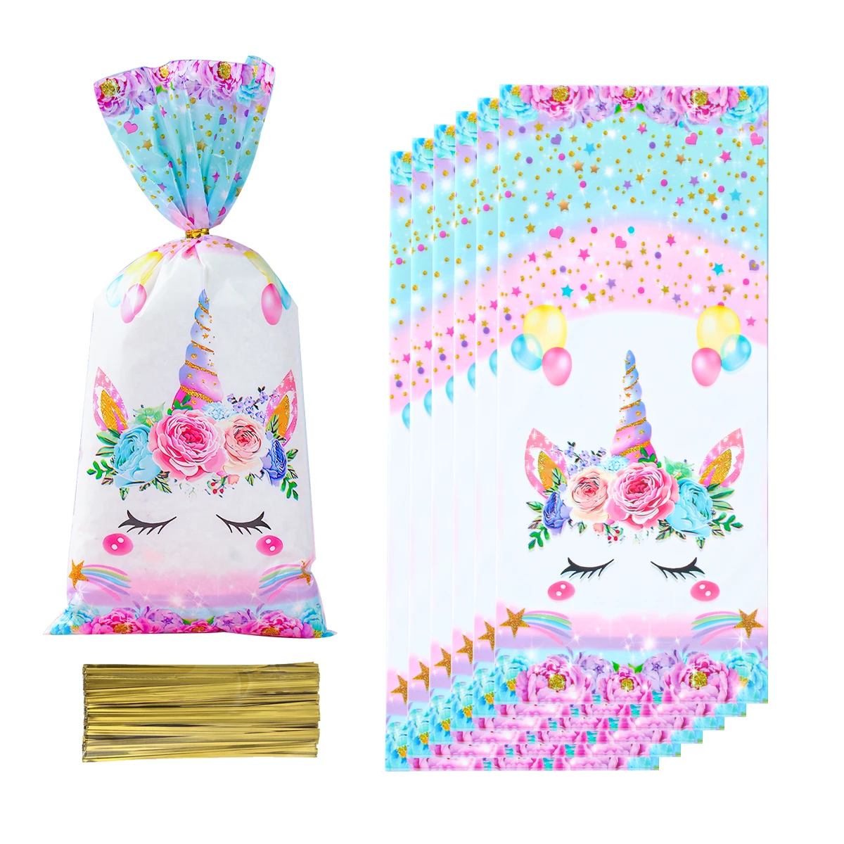 Unicorn Candy Bags for Birthday Party, Gift Packing Bags, Decoração para o convidado, Girl\'s Birthday Supplies, Baby Shower, 25 Pcs, 50 Pcs, 100Pcs