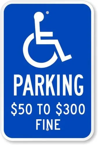 Ada Handicapped Parking Aluminum Weatherproof 12