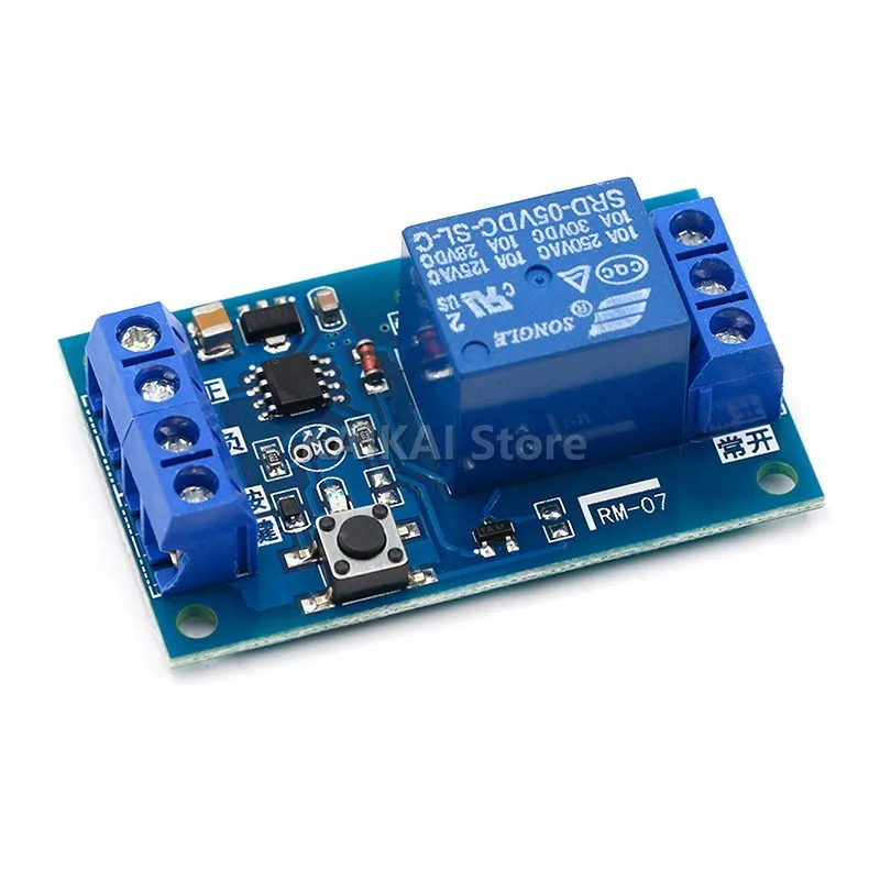 5V/12V/24V Single Bond Button Bistable Relay Module Modified Car Start and Stop Self-Locking Switch One Key