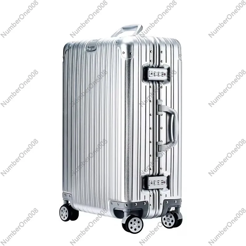 Aluminum-Magnesium Alloy Spinner Luggage, 20 Inch Carry-On Suitcase Lightweight & Durable, 4 Wheel Trolley Travel Case