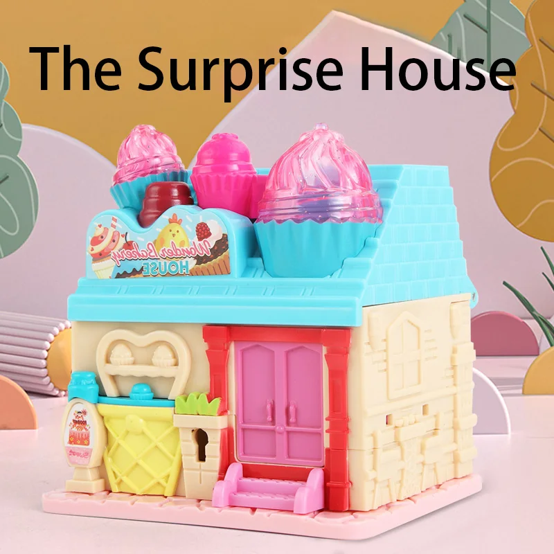 Puzzle Coffee House Bakery Shop Set Toy Girl DIY Mini simulazione Play House Toys Model con illuminazione musica per regali per bambini