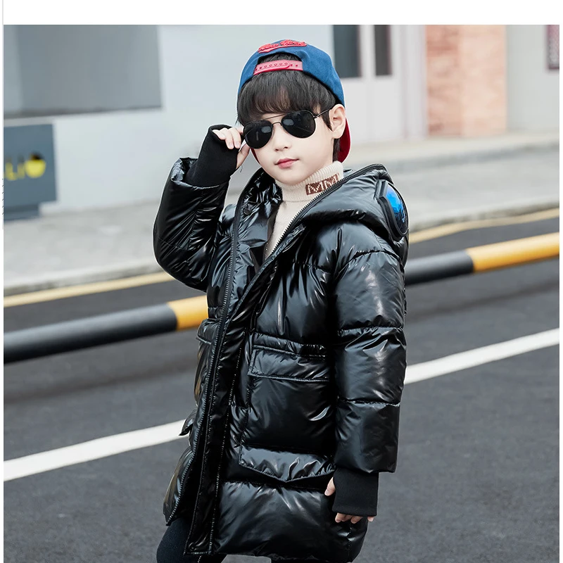 Christmas Costumes For boys Teen Children Clothing Long Silver Down Jacket Baby boy Clothes Coat Snowsuit Outerwear Parka