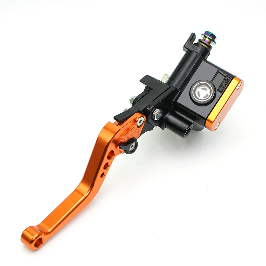 Motorycle Left Hydraulic Clutch Lever Set with 1200mm Brake hose Orange for Pitbike Streetbike Master Cylinder Clutch Left Side