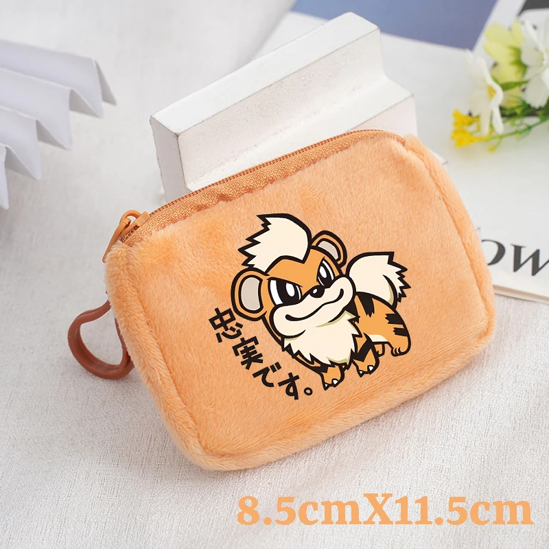 Portamonete in peluche Pokemon Pikachu Bulbasaur Kawaii Anime Mini portafoglio Borse portaoggetti di grande capacità alla moda Borsa per telefono divertente per cartoni animati