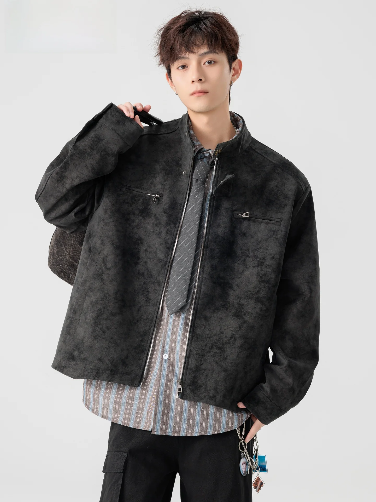 

Мужская кожаная куртка Browan, осень-зима 2025, американская высококачественная летная куртка, мотоциклетная/бейсбольная куртка с декоративной молнией